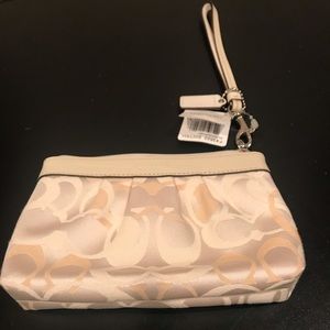 Coach Wristlet Cream Colored NWT